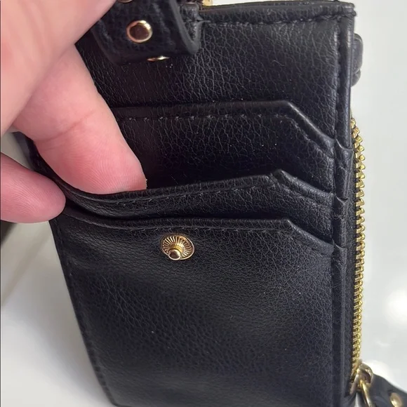 INC International Concepts Black and Gold Chain Wallet - Picture 2 of 5